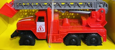 Машина металлическая Пожарная, инерционная, подвижные детали, резиновые колеса, . . фото 2