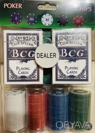 Настольная игра "Покер", покер, фишки 100 шт, карты (2 колоды), в чемоданчике, в. . фото 1