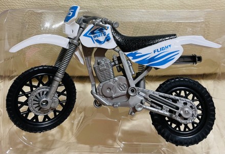 Мотоцикл металлический, 12 см, инерционный, резиновые колеса, в коробке 16*7*7.5. . фото 3