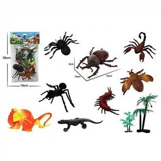 Животные "Насекомые, ящерицы" , насекомые, ящерицы, растения, 8 штук в пакете 38. . фото 6