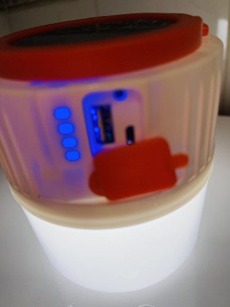 Лампа для кемпинга с зарядкой от солнечной энергии и через USB
Время работы до 5. . фото 7