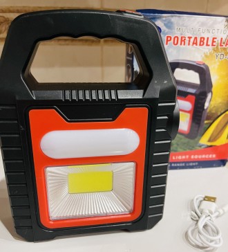 Перезаряжаемый портативный фонарь с зарядкой от солнца и от USB
3 режима освещен. . фото 2