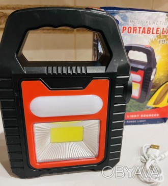 Перезаряжаемый портативный фонарь с зарядкой от солнца и от USB
3 режима освещен. . фото 1