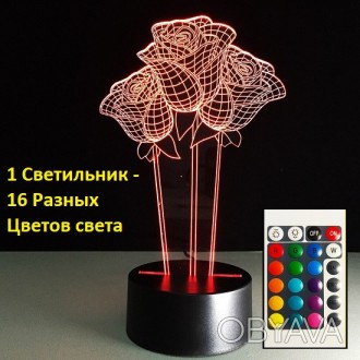 3D Светильник Розы, Самые крутые подарки на новый год, Подарки для жены на новый