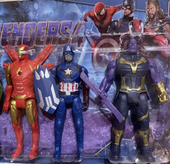 Набір героїв "Супергерої", фігурка 16 см, світяться, на батарейках, рухомі детал. . фото 4