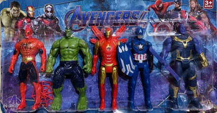 Набір героїв "Супергерої", фігурка 16 см, світяться, на батарейках, рухомі детал. . фото 2