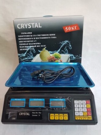 Торговые Весы электронные с калькулятором Crystal 50 kg 6V
Предназначены для взв. . фото 2