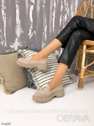 Женские замшевые лоферы бежевые, замшевые туфли 38