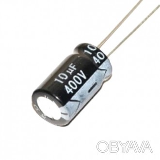 Лот 10 алюмінієвий електролітичний конденсаторів.
	Номінальна ємність: 10 мкФ
	Д. . фото 1
