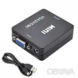 Конвертер для преобразования VGA сигнала в HDMI, также поддерживает передачу ауд. . фото 1