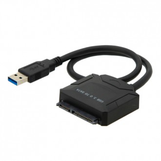 Кабель-переходник USB3.0 — SATA III 2.5"/3.5" 7+15pin с блоком питания для подкл. . фото 2