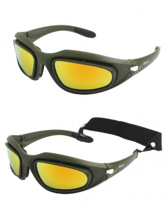 
 
 тактичні окуляри зі знімними дужками 4 типи лінз (чорні – поляризовані, кори. . фото 3