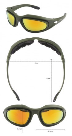 
 
 тактичні окуляри зі знімними дужками 4 типи лінз (чорні – поляризовані, кори. . фото 5
