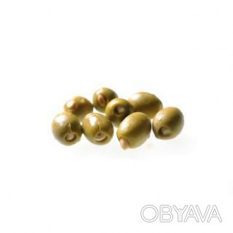 Оливки, большие оливки, сорт Халкидики фаршированные чесноком, GREEN OLIVES OF C. . фото 1