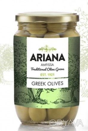 Оливки, Зеленые оливки сорт Халкидики фаршированные миндалем, GREEN OLIVES OF CH. . фото 1
