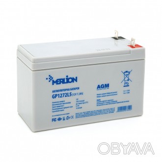 
	Аккумуляторная батарея MERLION AGM GP1272L5 имеет следующие характеристики: 1.. . фото 1