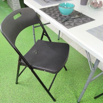 
 Складний стілець чорний SW-00001608 Матеріал: сидіння та спинка виконані з пол. . фото 11