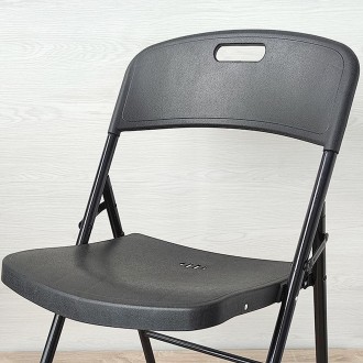 
 Складной стул чёрный SW-00001608 Материал: сиденье и спинка выполнены из полип. . фото 3