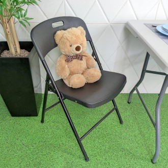 
 Складний стілець чорний SW-00001608 Матеріал: сидіння та спинка виконані з пол. . фото 10
