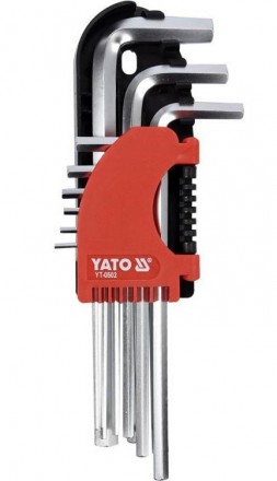 Набір YATO YT-0502 із 9 шестигранних торцевих ключів розміром 2–10 мм. Набір упа. . фото 2