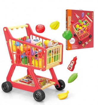 Детская тележка для супермаркета с продуктами арт. W 071 A
Тележка для супермарк. . фото 2