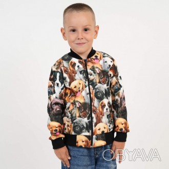Детская куртка бомбер мальчику Собачки 104
