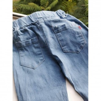 Стильні дитячі джинси на осінь, прикрашені накатом. Пояс на резиночці. Матеріал . . фото 6