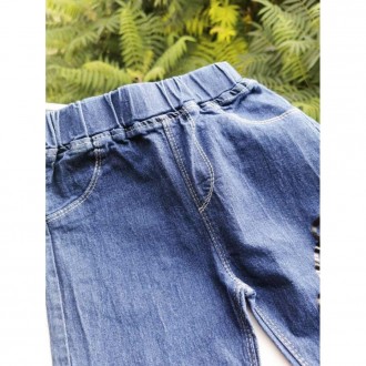 Стильні дитячі джинси на осінь, прикрашені накатом. Пояс на резиночці. Матеріал . . фото 5