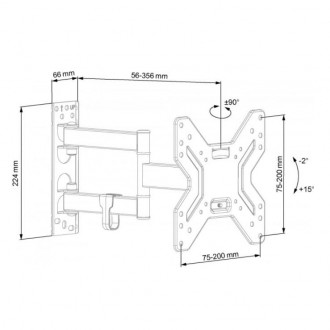 Кронштейн для телевизора выносной поворотно-наклонный 17-42 диагональ ECG LD 174. . фото 4