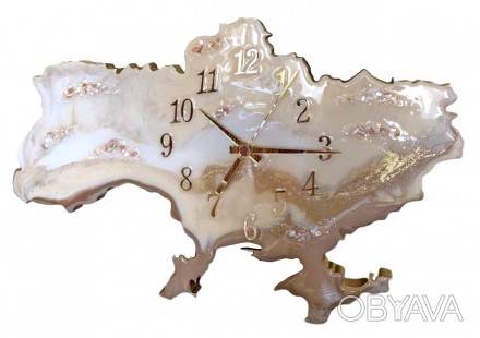Настінний годинник "Карта України" - це втілення краси епоксидної смоли у поєдна. . фото 1