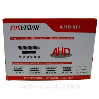 
Комплект відеоспостереження AHD KIT 4-х канальний FOSVISION FS-601N20 4CH 4 кам. . фото 5