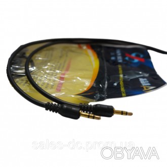 
Аудіо кабель AUX mini jack 3,5mm призначений для підключення MP-3 плеєра, телеф. . фото 1