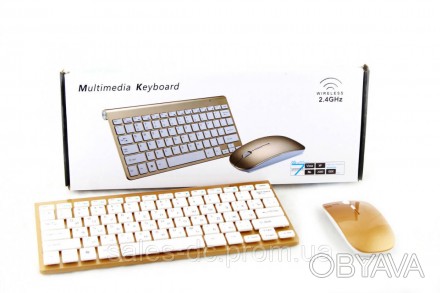 Стильний компактний комплект, що складається з бездротової клавіатури з плоскими. . фото 1