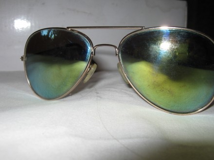 Стильні сонцезахисні підліткові окуляри авіатор дзеркальні унісекс. Металева тон. . фото 7