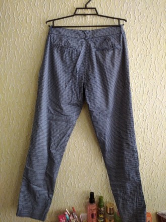Женские классические штаны брюки р.42, Италия .
Цвет - синий, белый.
ПОТ 37 см. . фото 4