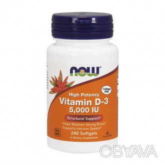 Vitamin D-3 от NOW - гелевые капсулы с витамином D-3 содержат этот ключевой вита. . фото 1