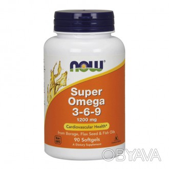 Now Foods Super Omega 3-6-9 представляет собой смесь масел рыбы, огуречника и ль. . фото 1