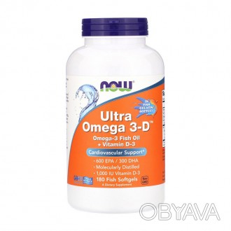 NOW Ultra Omega 3-D — это наша самая сильная формула омега-3, содержащая 600 мг . . фото 1