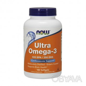Now Foods Ultra Omega-3 — это пищевая добавка, содержащая жир морской рыбы, чрез. . фото 1