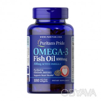 Omega-3 Fish Oil 1200 mg – это запатентованный рыбий жир, который содержит 300 м. . фото 1