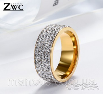 Кольцо Zwc с прозрачными кристаллами 20 (10)