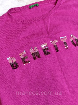 Детский свитшот для девочки Benetton цвета фуксия с пайетками
Состояние: б/у, в . . фото 4