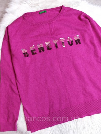Детский свитшот для девочки Benetton цвета фуксия с пайетками
Состояние: б/у, в . . фото 3