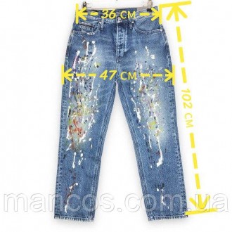 Женские синие джинсы-бойфренды с принтом от Calvin Klein Jeans
Состояние: б/у, в. . фото 11