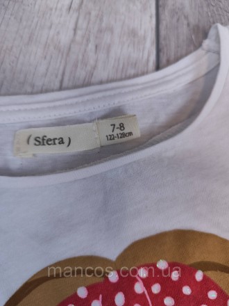 Детская футболка для девочки Sfera белая с принтом
Состояние: б/у, в очень хорош. . фото 10