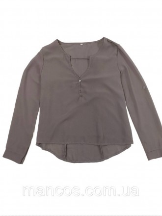Женская коричневая блуза с длинным рукавом 
Состояние: б/у, в очень хорошем сост. . фото 2