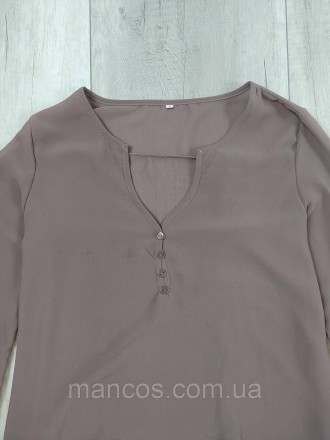 Женская коричневая блуза с длинным рукавом 
Состояние: б/у, в очень хорошем сост. . фото 5