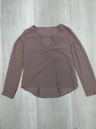 Женская коричневая блуза с длинным рукавом 
Состояние: б/у, в очень хорошем сост. . фото 4
