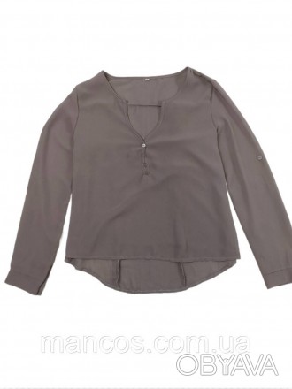 Женская коричневая блуза с длинным рукавом 
Состояние: б/у, в очень хорошем сост. . фото 1