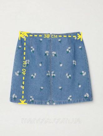 Джинсовая юбка H&M голубая с вышивкой 
Состояние: б/у, в идеальном состоянии 
Пр. . фото 4